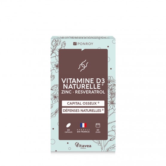 Vitamine D3 naturelle - zinc - resvératrol